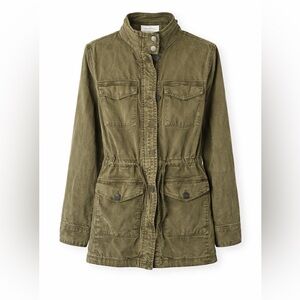 Lucky Brand Utility Jacket Olive Military Grunge Boho Cargo Festival-Small